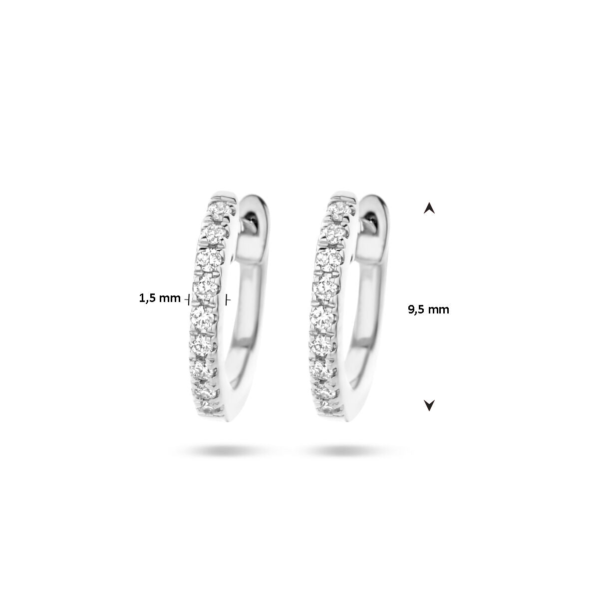 orecchini a cerchio diamante 0.06ct (2x 0.03ct) h si oro bianco 14K