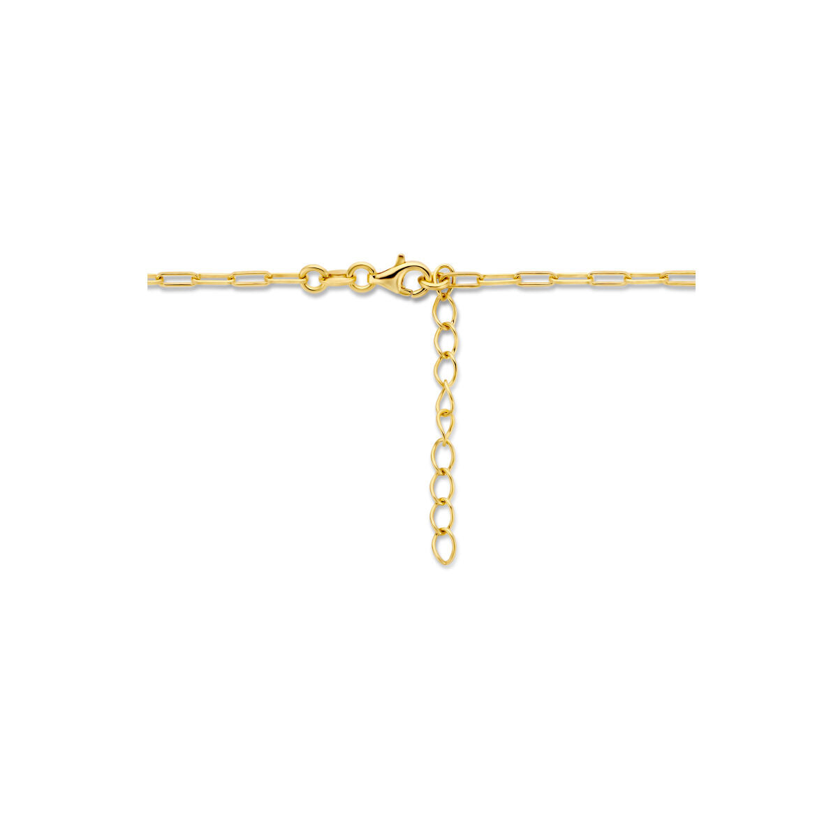 collana paperclip tubo quadrato 2,3 mm 41 + 4 cm 3 micron argento placcato oro (giallo)