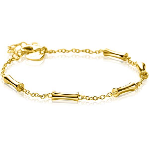 Bracciale in argento con dettagli a forma di barretta, lunghezza regolabile da 17 a 20 cm.