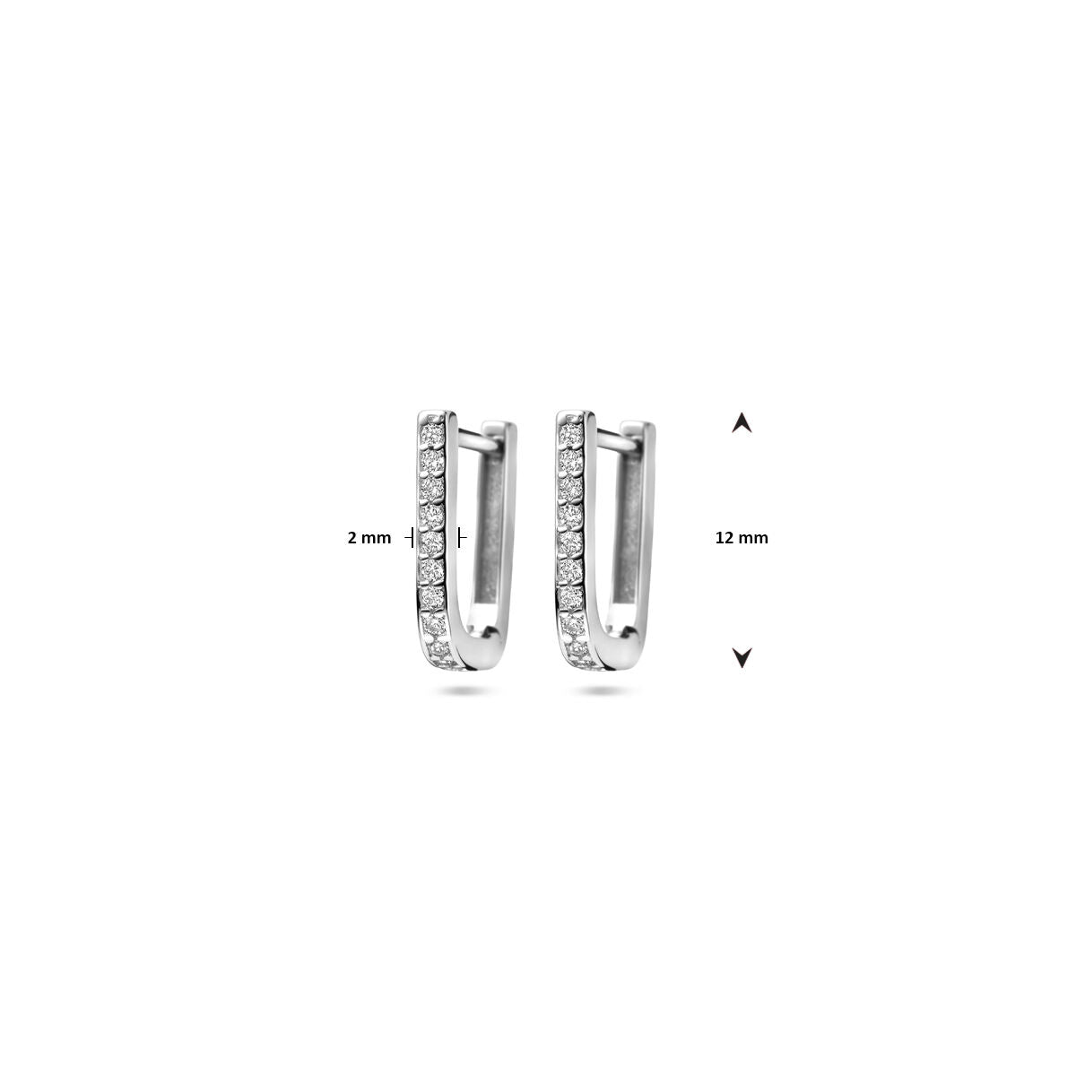 orecchini a clip zirconia 12 mm argento rodiato