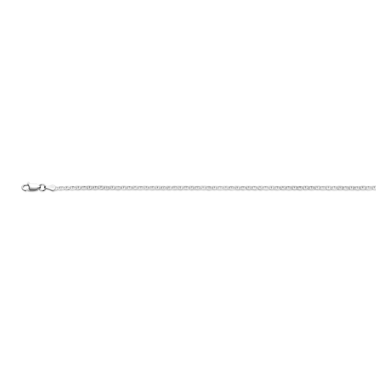 Collana in argento bianco con maglia ancorata di 2,3 mm.