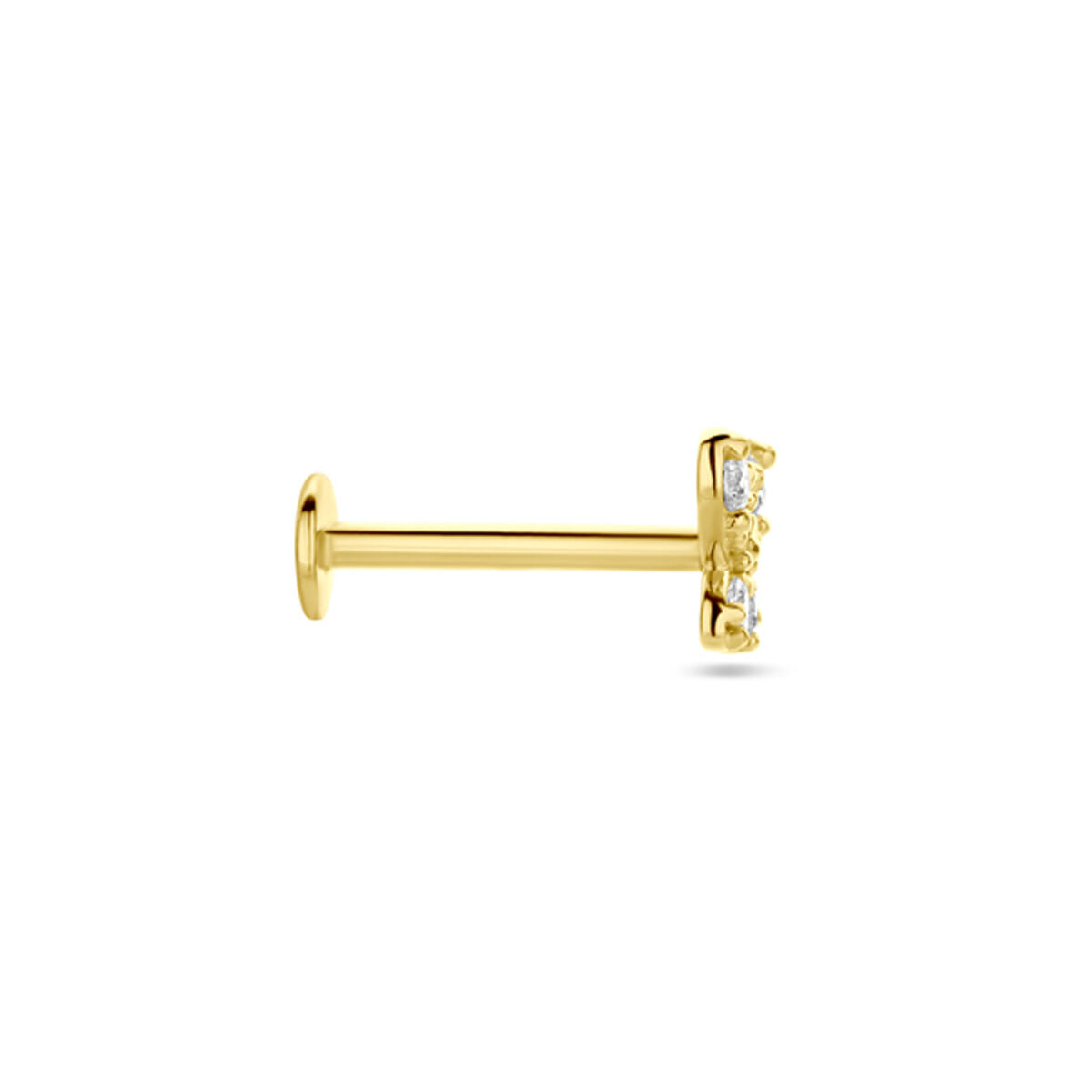 piercing flat back farfalla zircone 4,5 mm oro giallo 14K