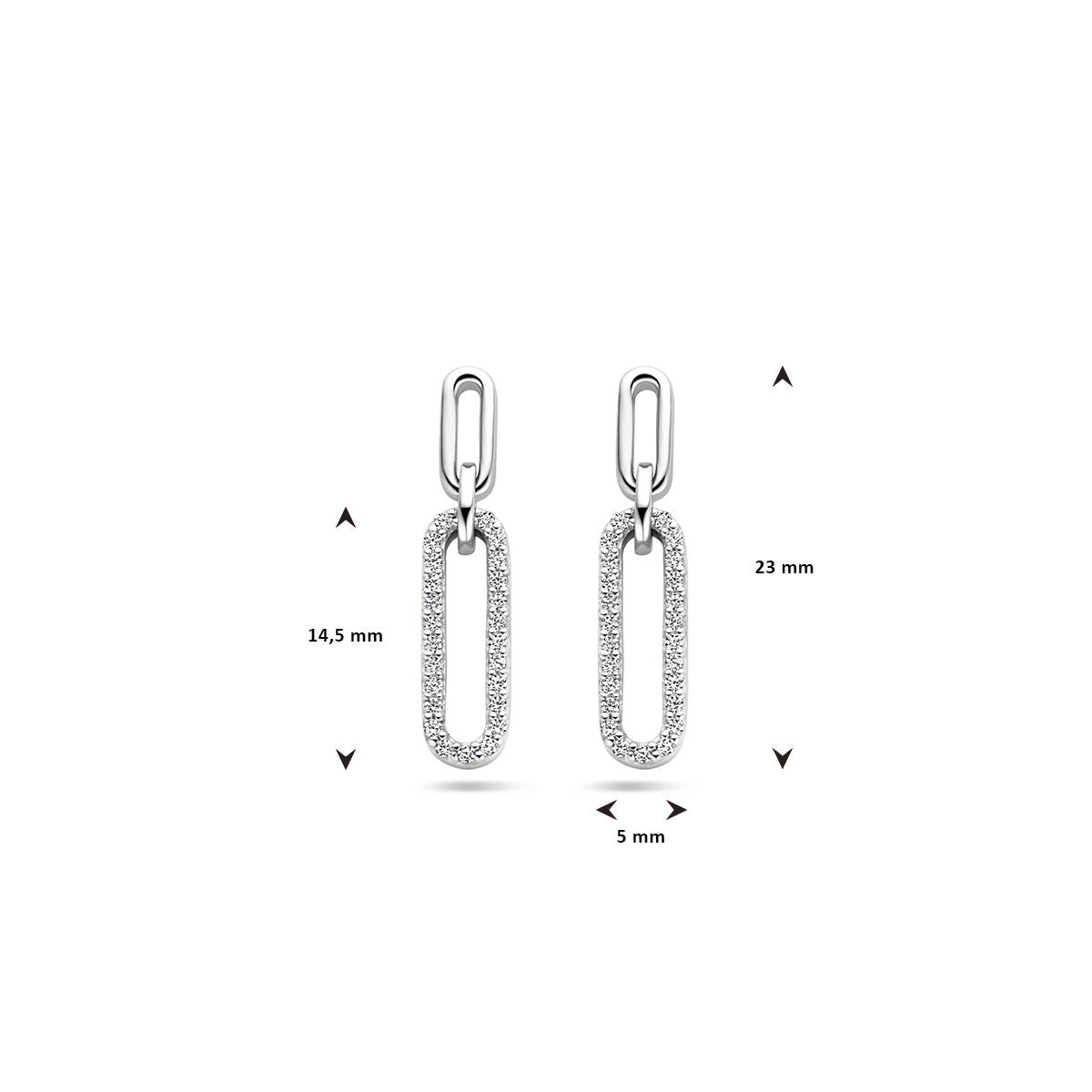 orecchini pendenti zircone argento rodiato