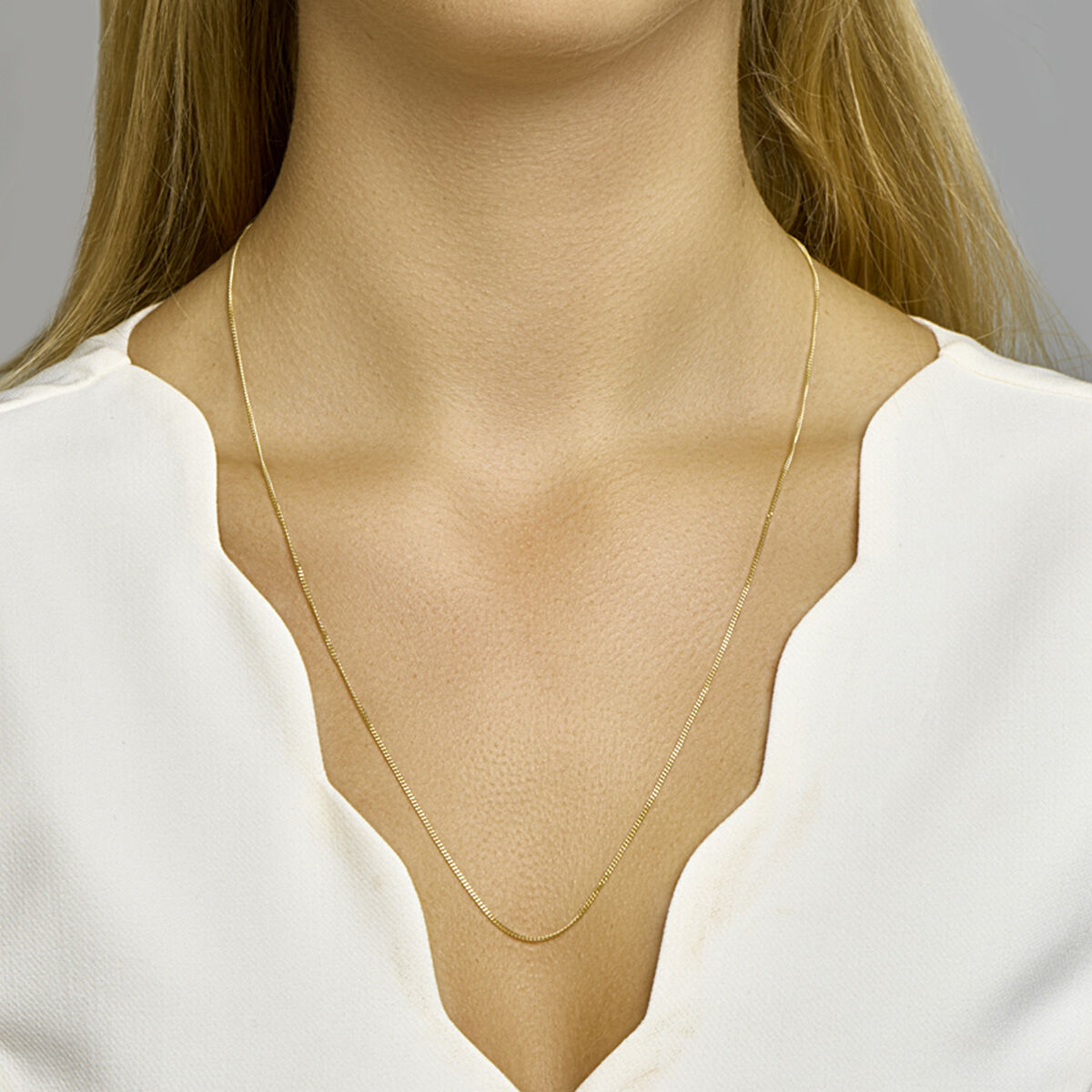 Collana in oro giallo 18k con maglia groumette diamantata