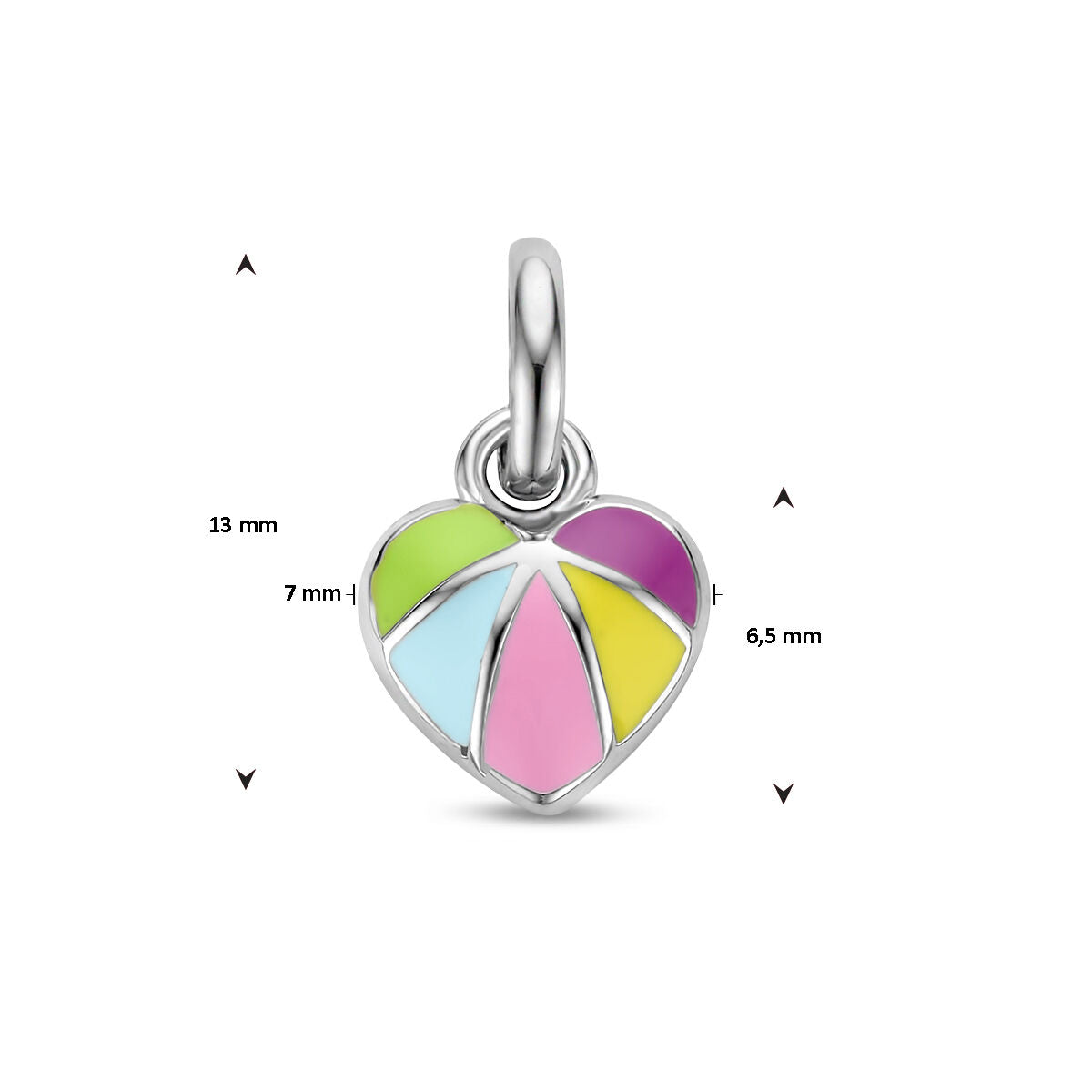 ciondolo cuore argento rodiato