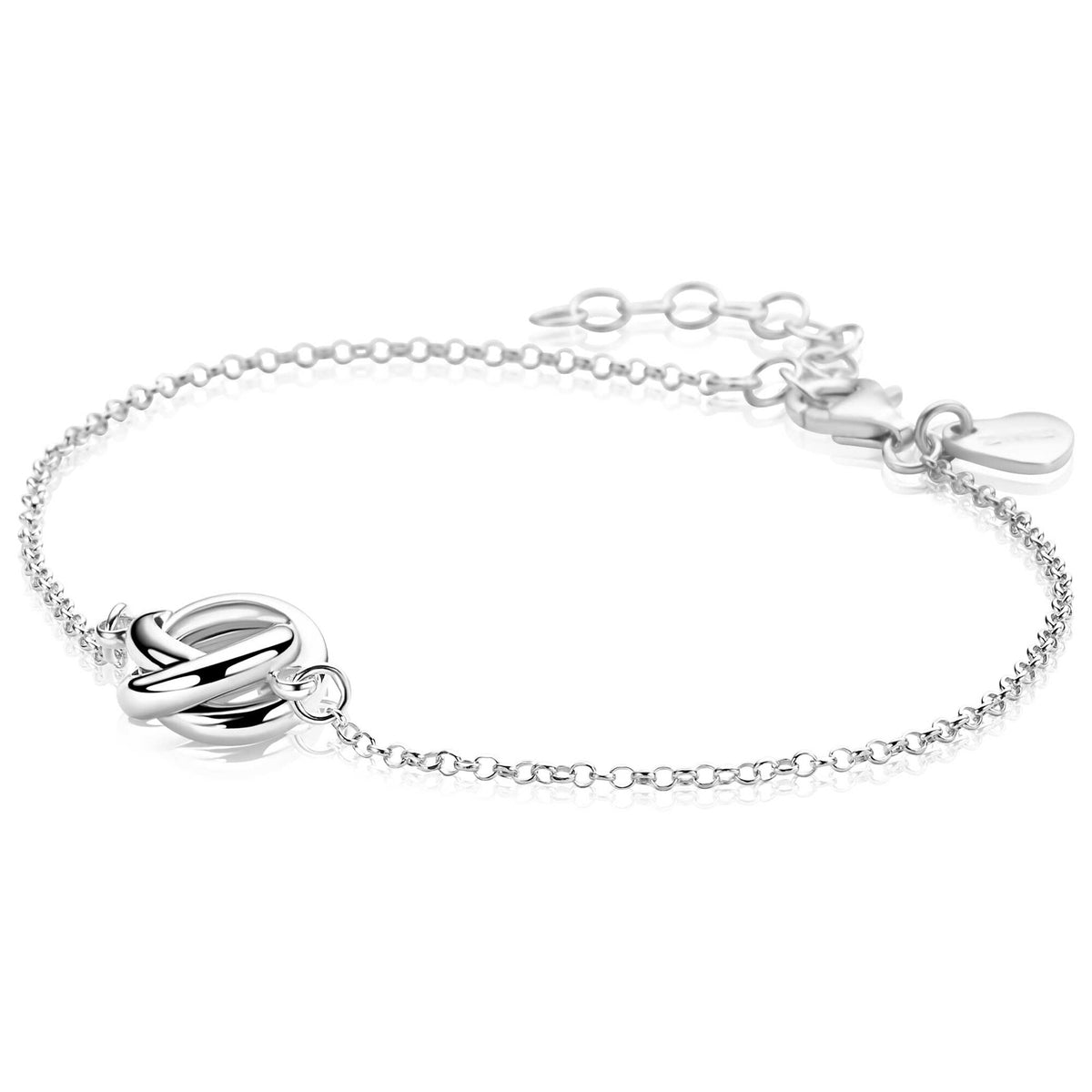 Bracciale in argento con fine maglia rolò e chiusura a moschettone.
