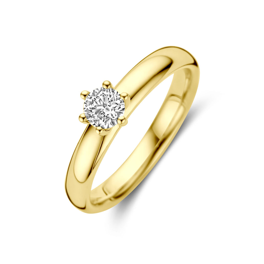 anello di fidanzamento diamante 0.33ct h si 14K oro giallo