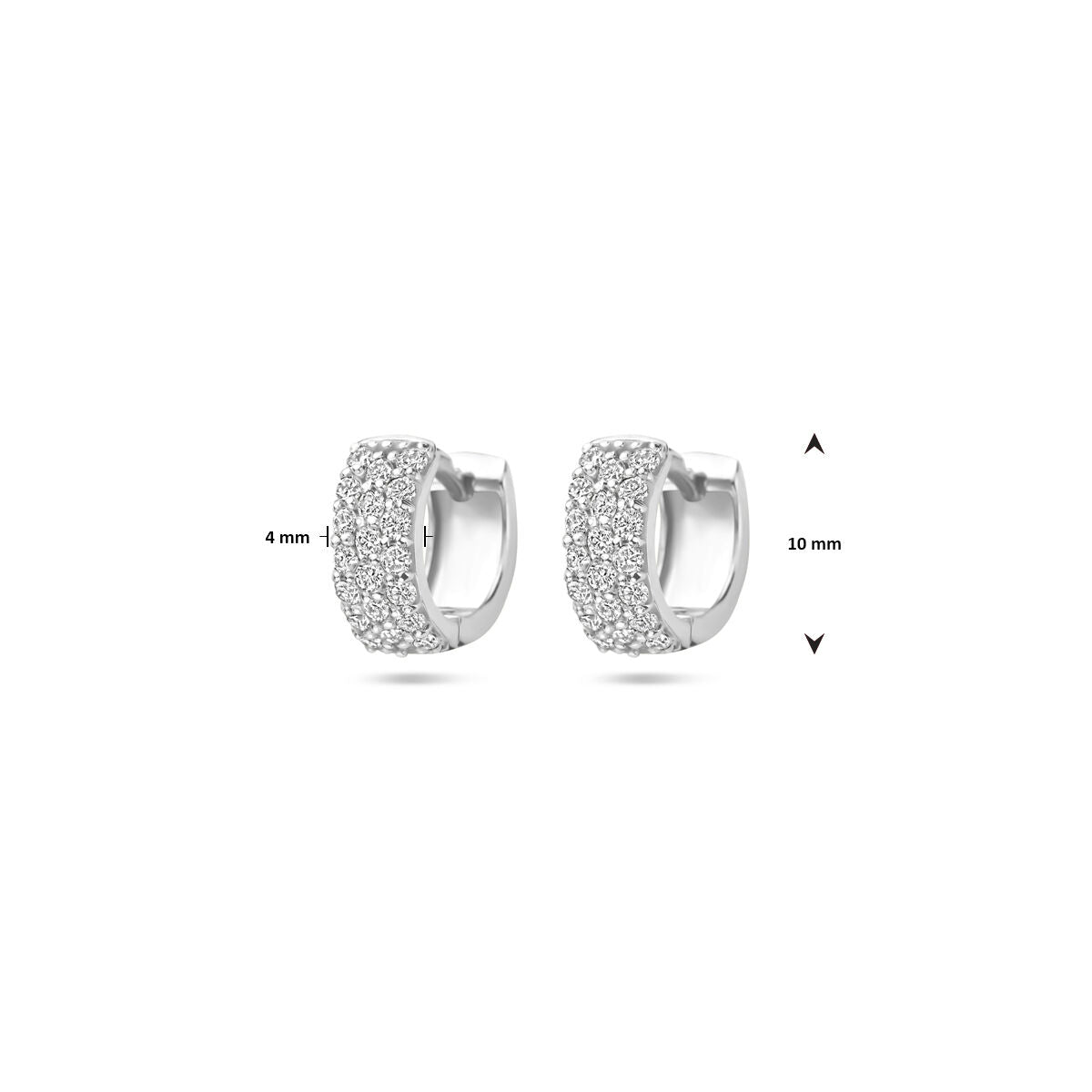 Orecchini a battente diamante 0.40ct (2x 0,20ct) h si 10 mm oro bianco 14K