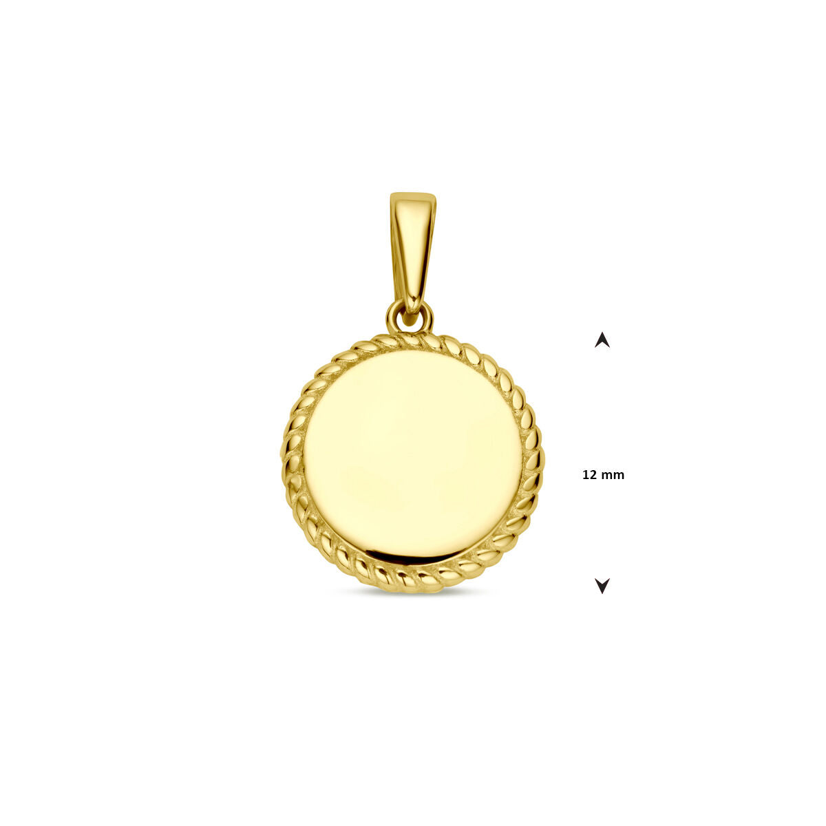 ciondolo da incisione 18 mm oro giallo 14K