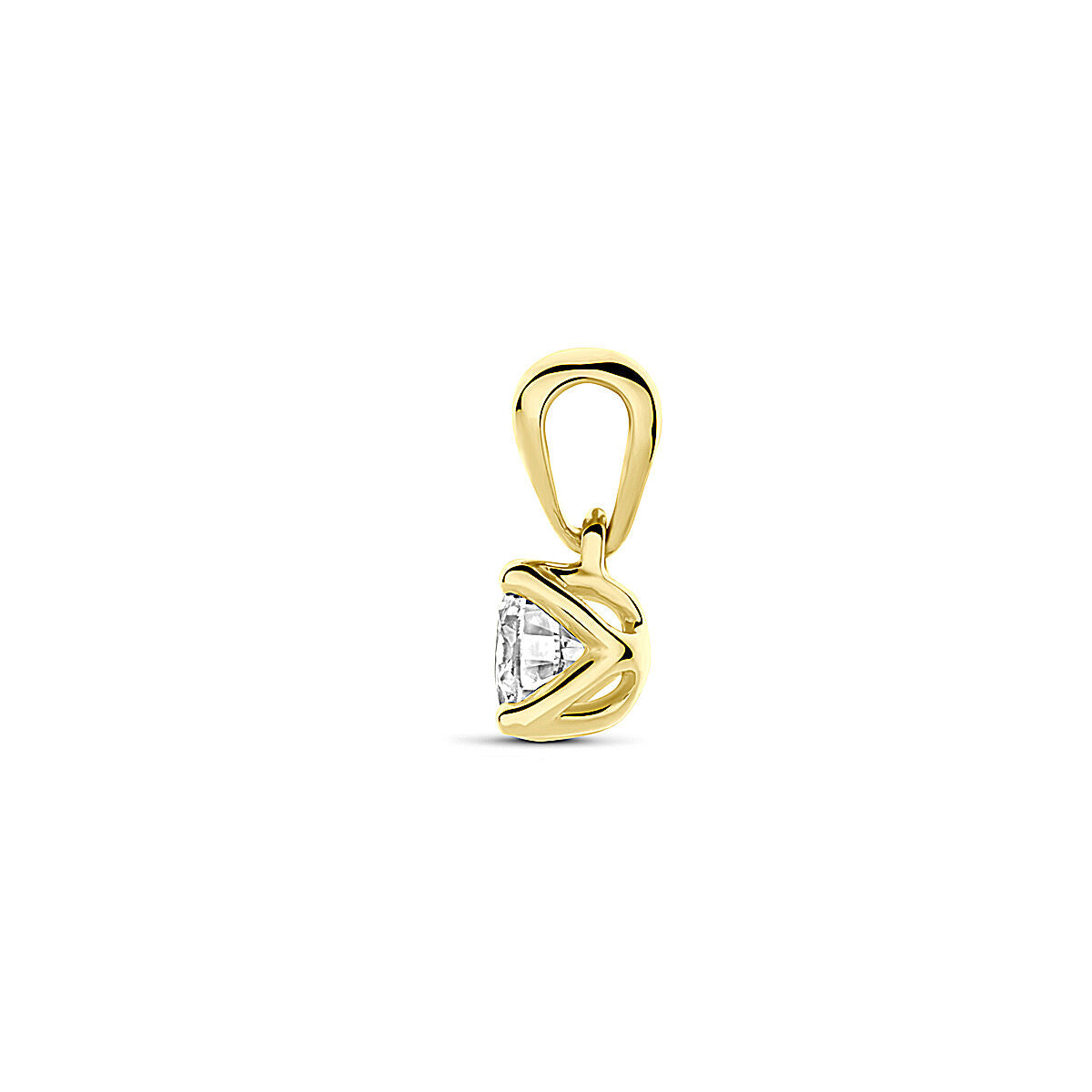 Ciondolo diamante lab grown 0.25ct h si 9,5 mm oro giallo 14K