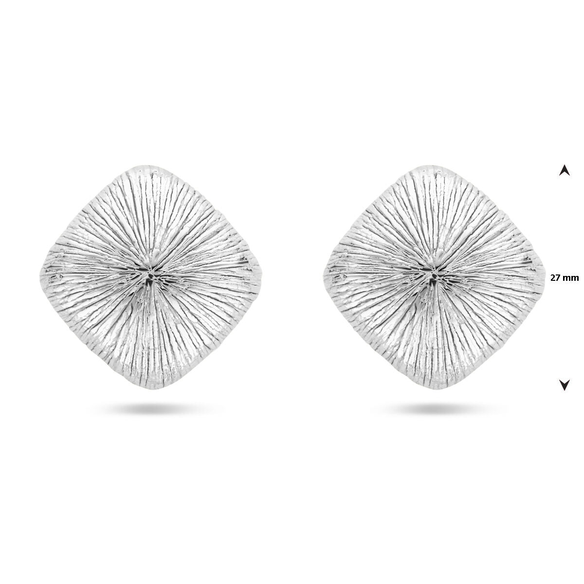 orecchini a perno 27 mm argento rodiato