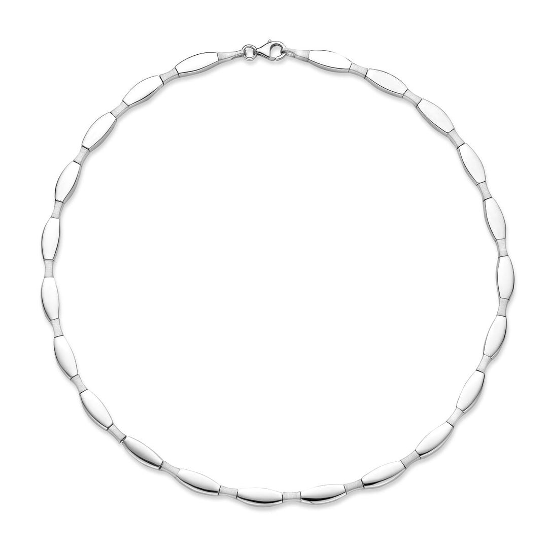 collier choker 5,5 mm 43 cm poli/mat zilver gerhodineerd