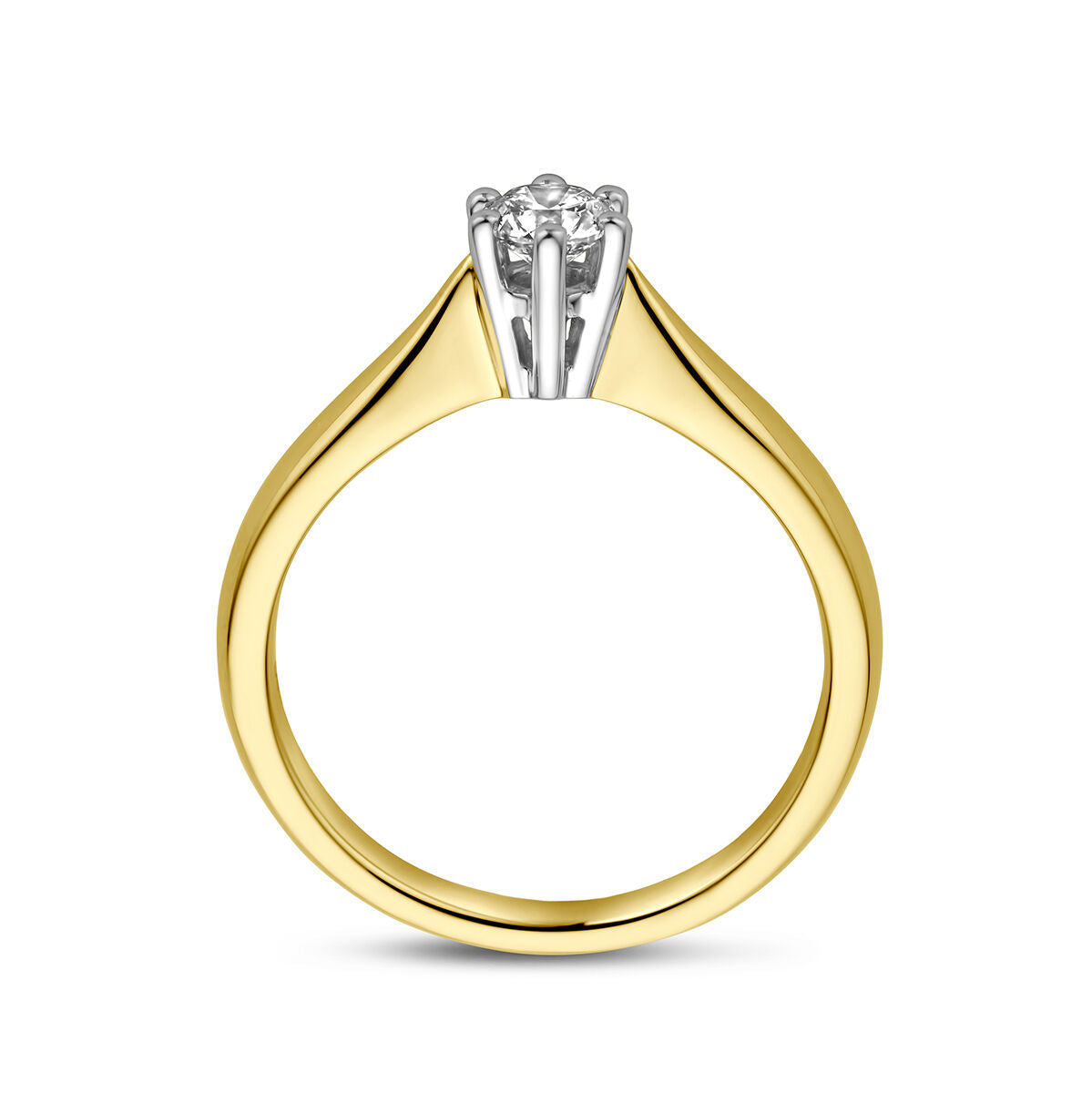 anello diamante 0.25ct h si 14K oro bicolore giallo/bianco
