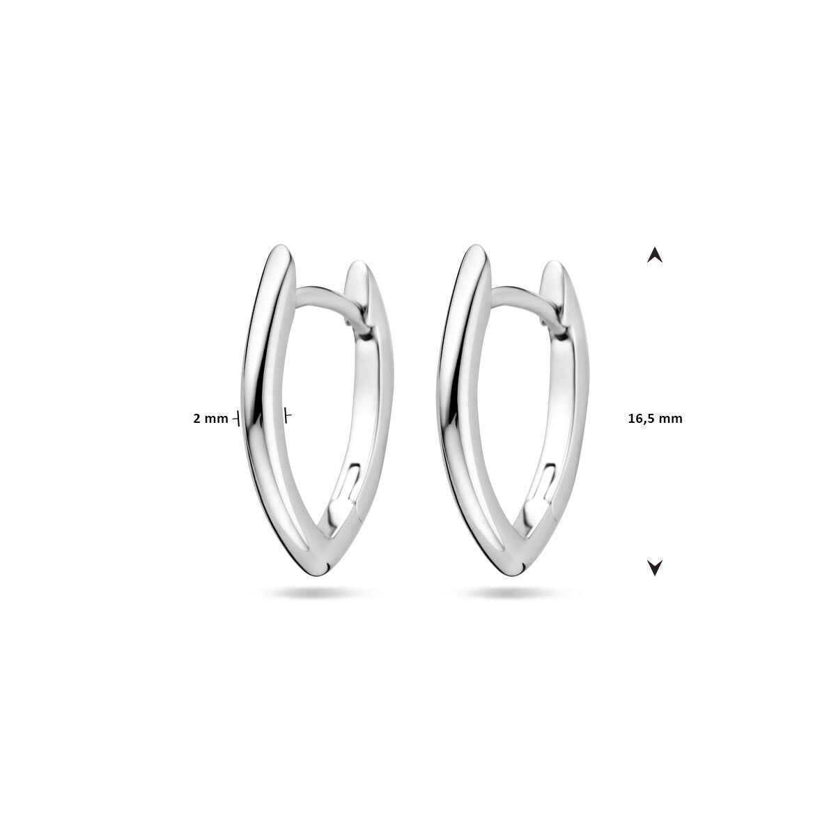 orecchini a cerchietto 2,0 mm argento rodiato