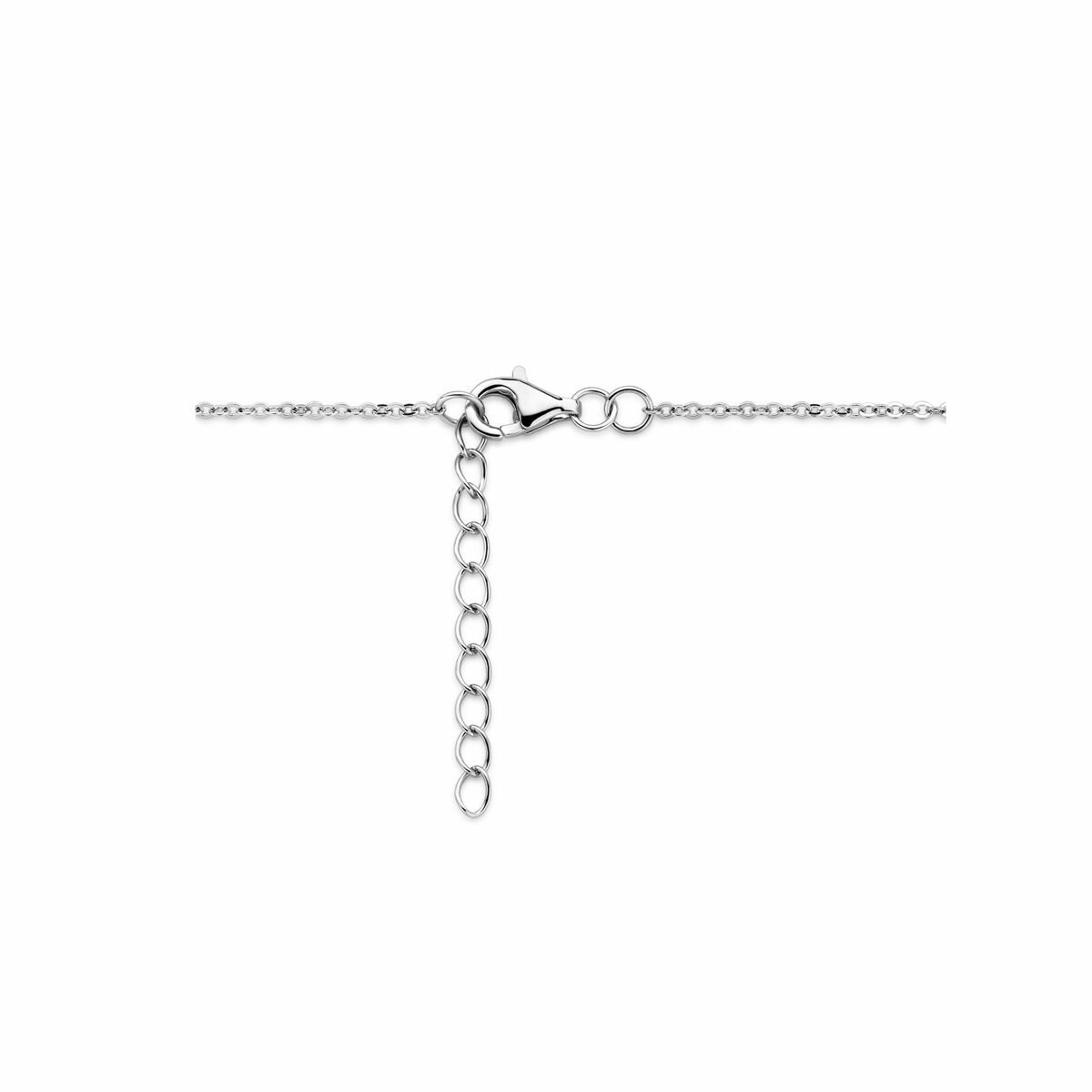 collana zirconia 41,5 + 3 cm argento rodiato