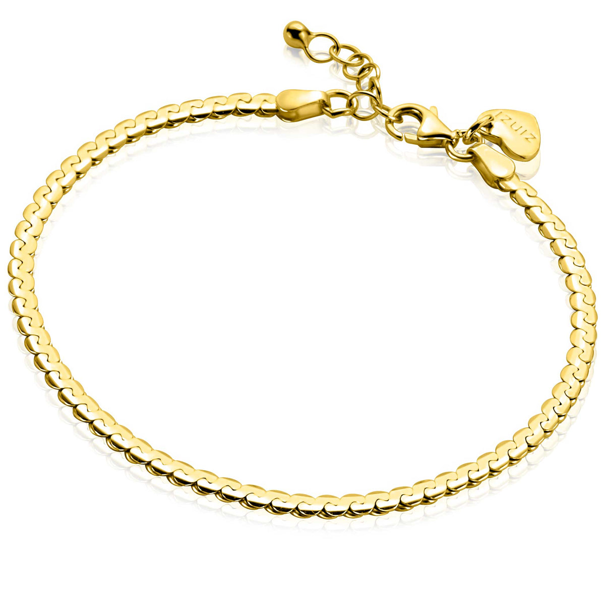 Bracciale in argento con maglia rolò, lunghezza regolabile da 18 a 21 cm.
