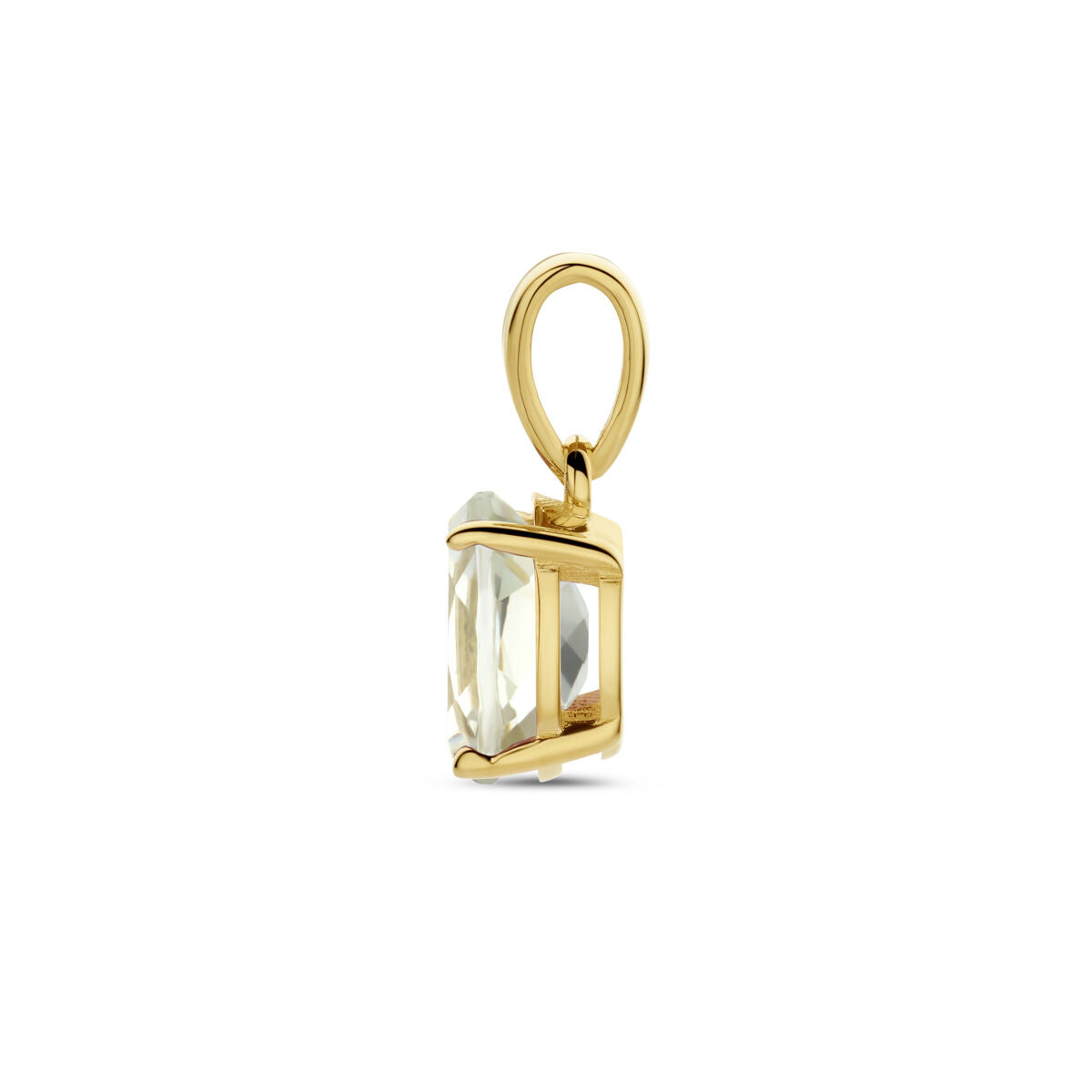 ciondolo ametista verde 14K oro giallo