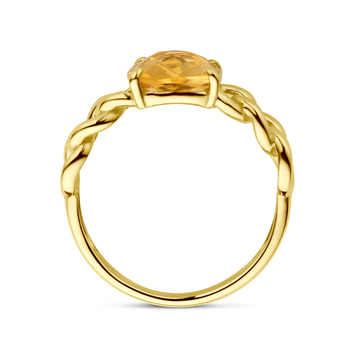 ring citrine 14K geelgoud