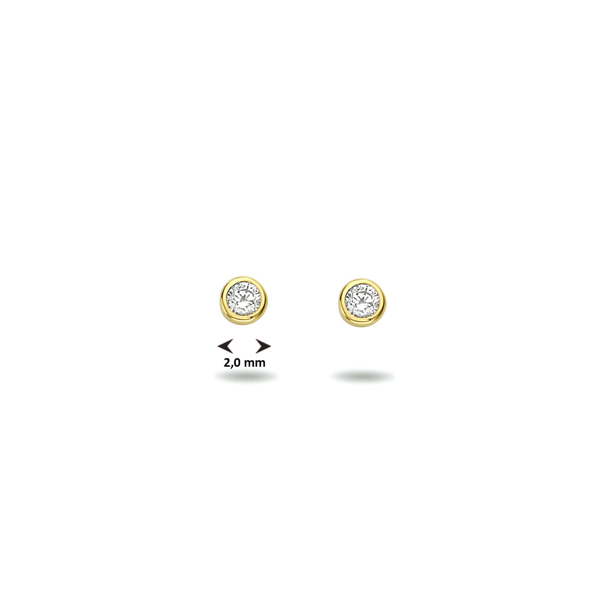 orecchini a bottone zircone oro giallo 14K