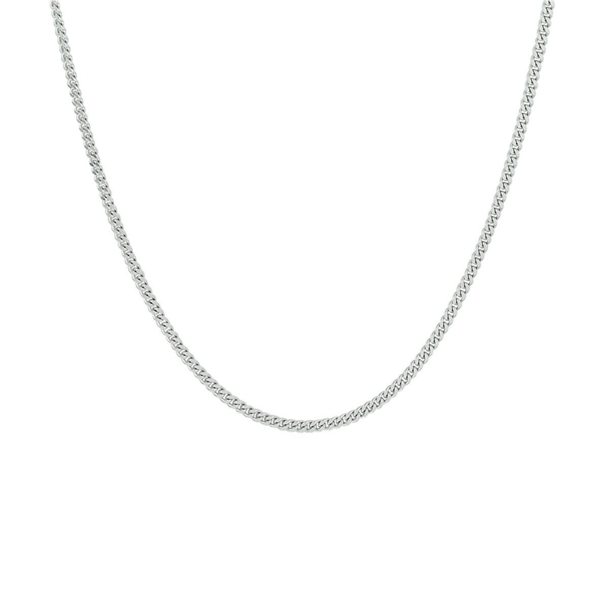 collier gourmette 4-zijdes geslepen 1,6 mm zilver gerhodineerd