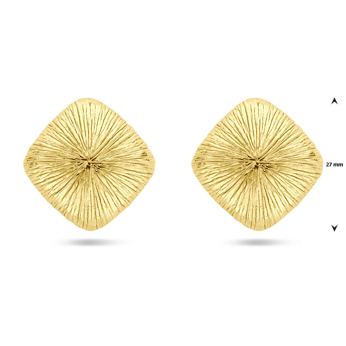 Orecchini a bottone 27 mm 1 micron argento placcato oro (giallo)