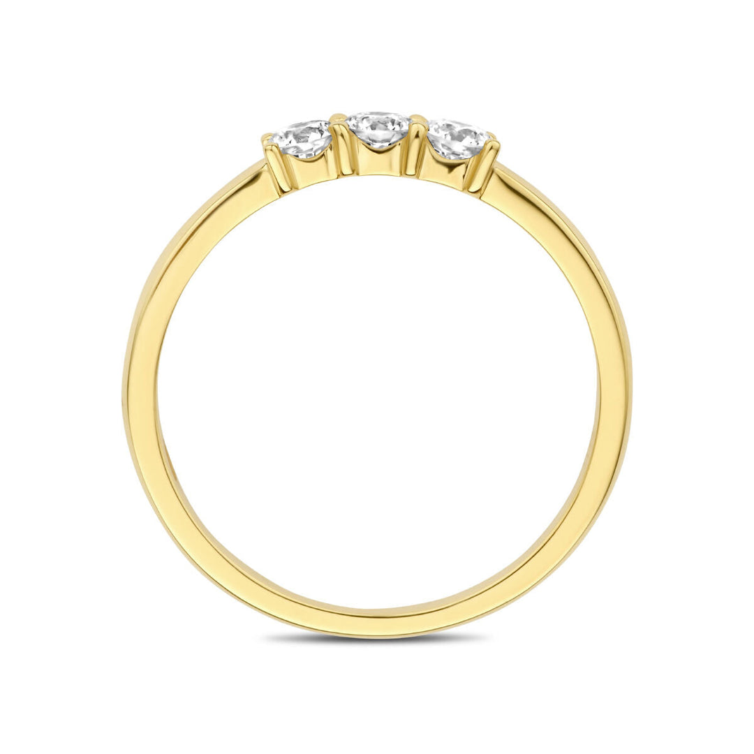 ring trilogie diamant 0.30ct h si 14K geelgoud