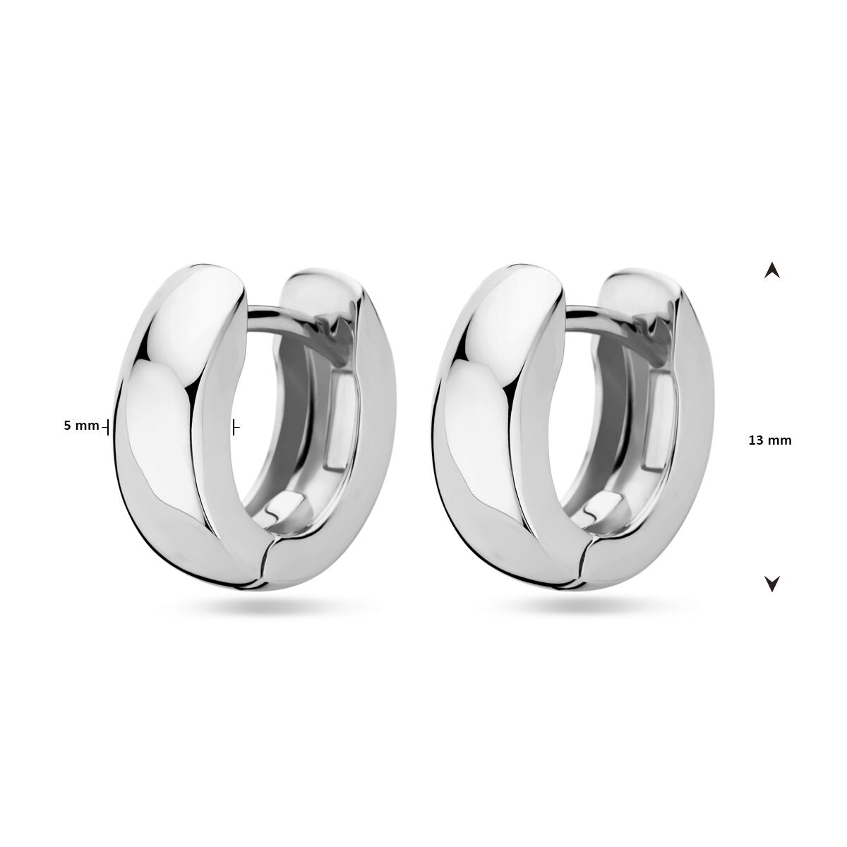 orecchini a clip 13 mm argento rodiato