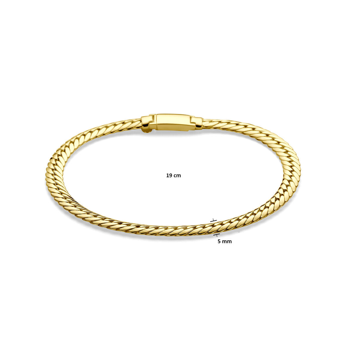 bracciale gourmette 5 mm 19 cm oro giallo 14K