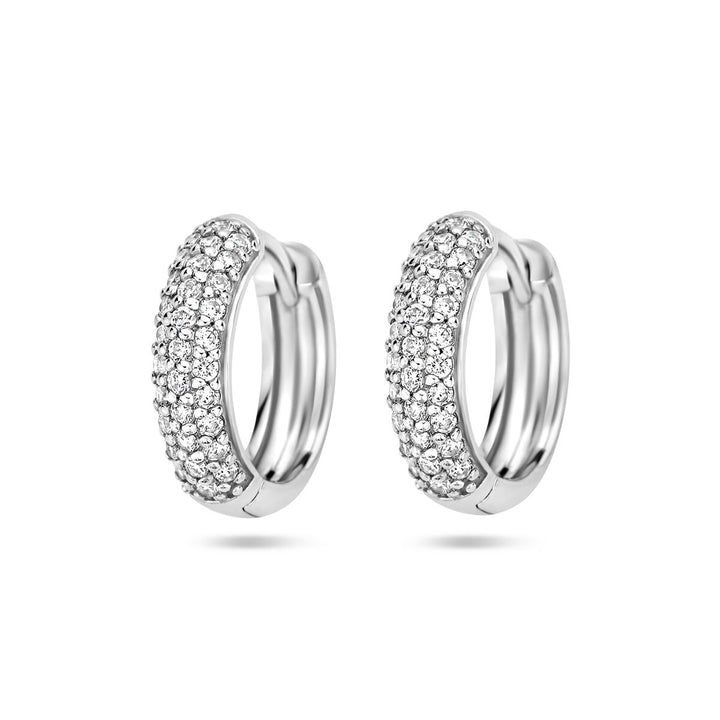 klapoorringen zirkonia zilver gerhodineerd