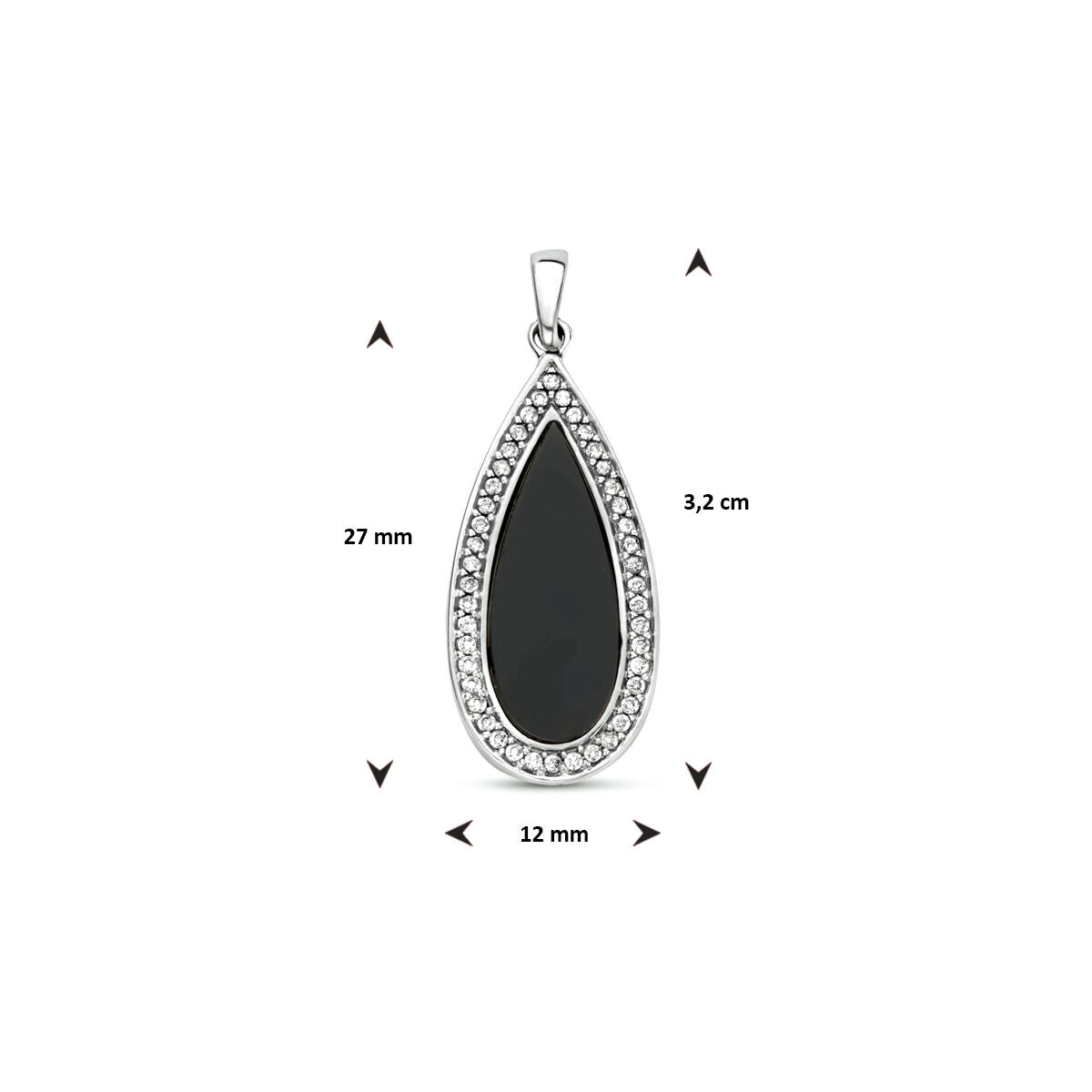 ciondolo onice e zirconia argento rodiato