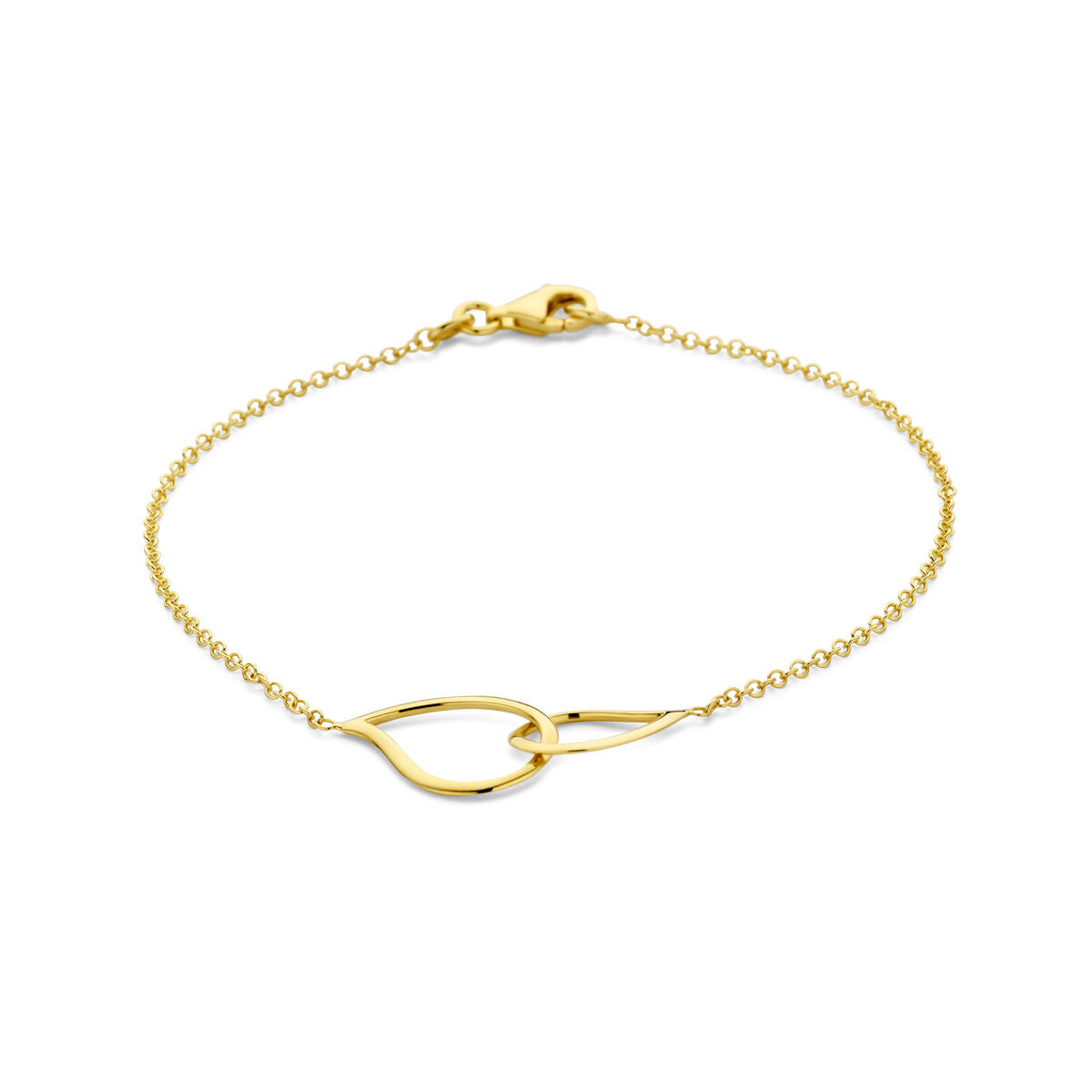 Bracciale da donna in oro giallo 14k con pendenti a forma di goccia.