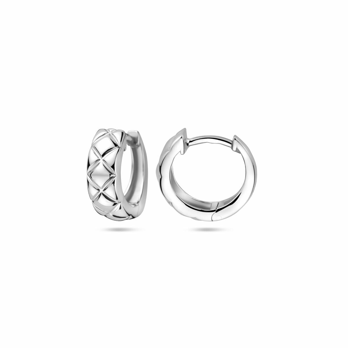 Orecchini a clip 12,5 mm argento rodiato