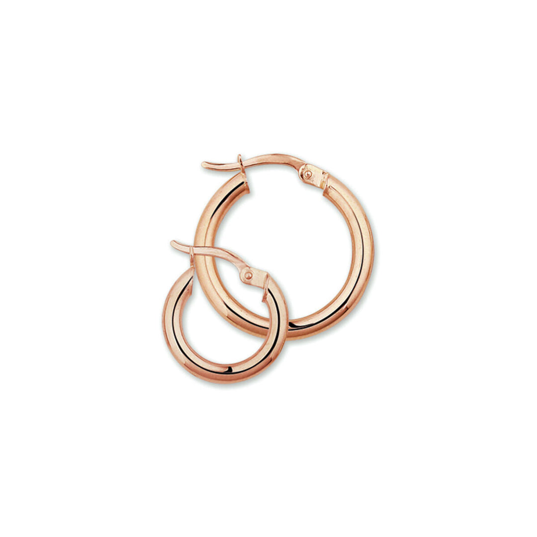orecchini a cerchio 2,5 mm tubo rotondo 14K oro rosa