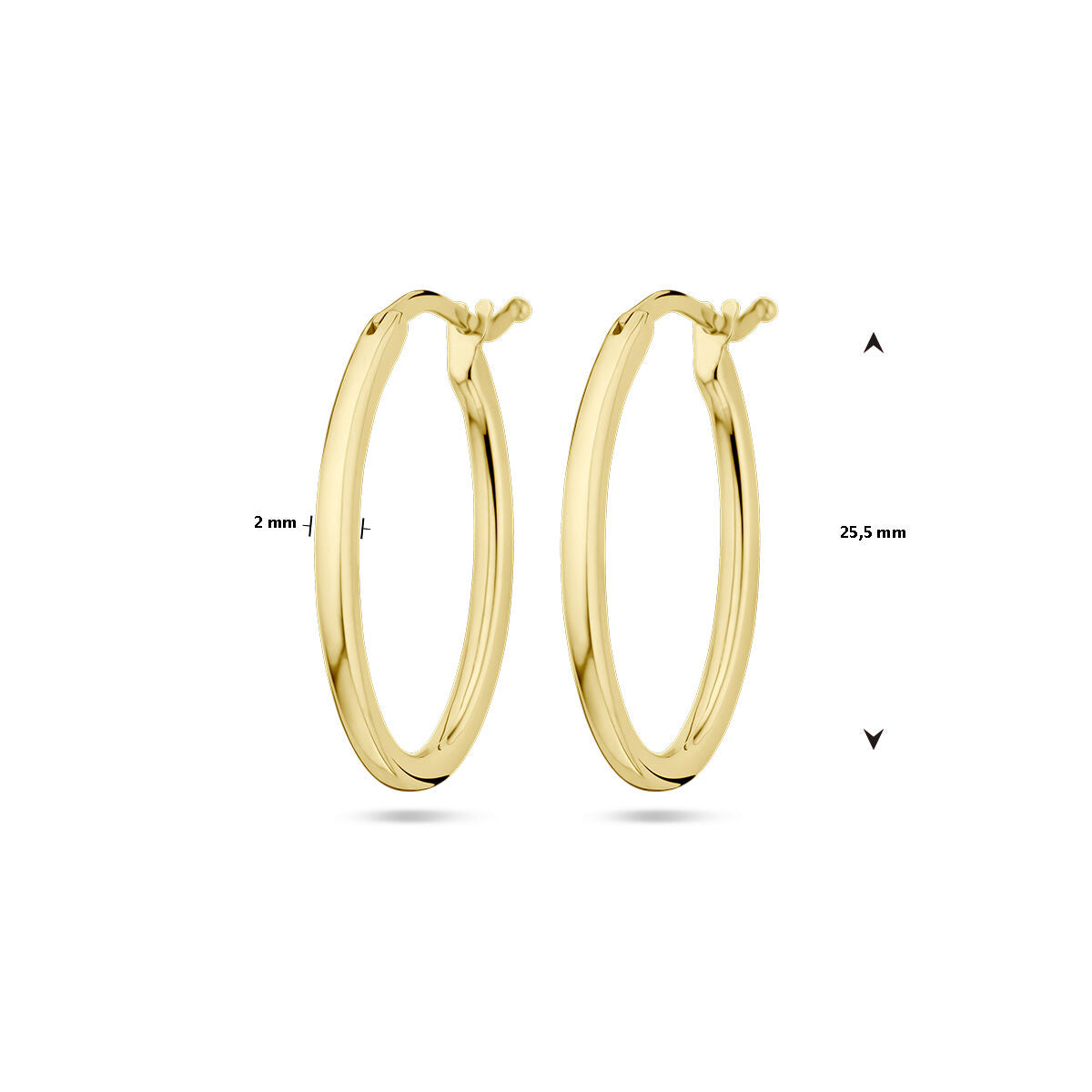 orecchini a cerchio ovali 14K oro giallo