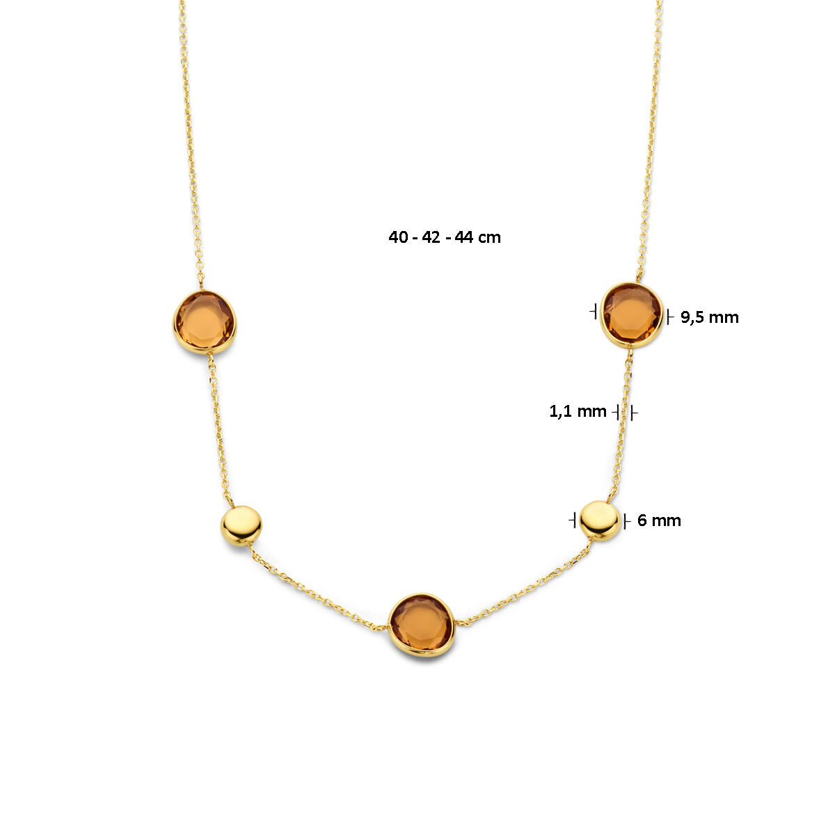 collier con citrino 40 – 42 -44 cm oro giallo 14K