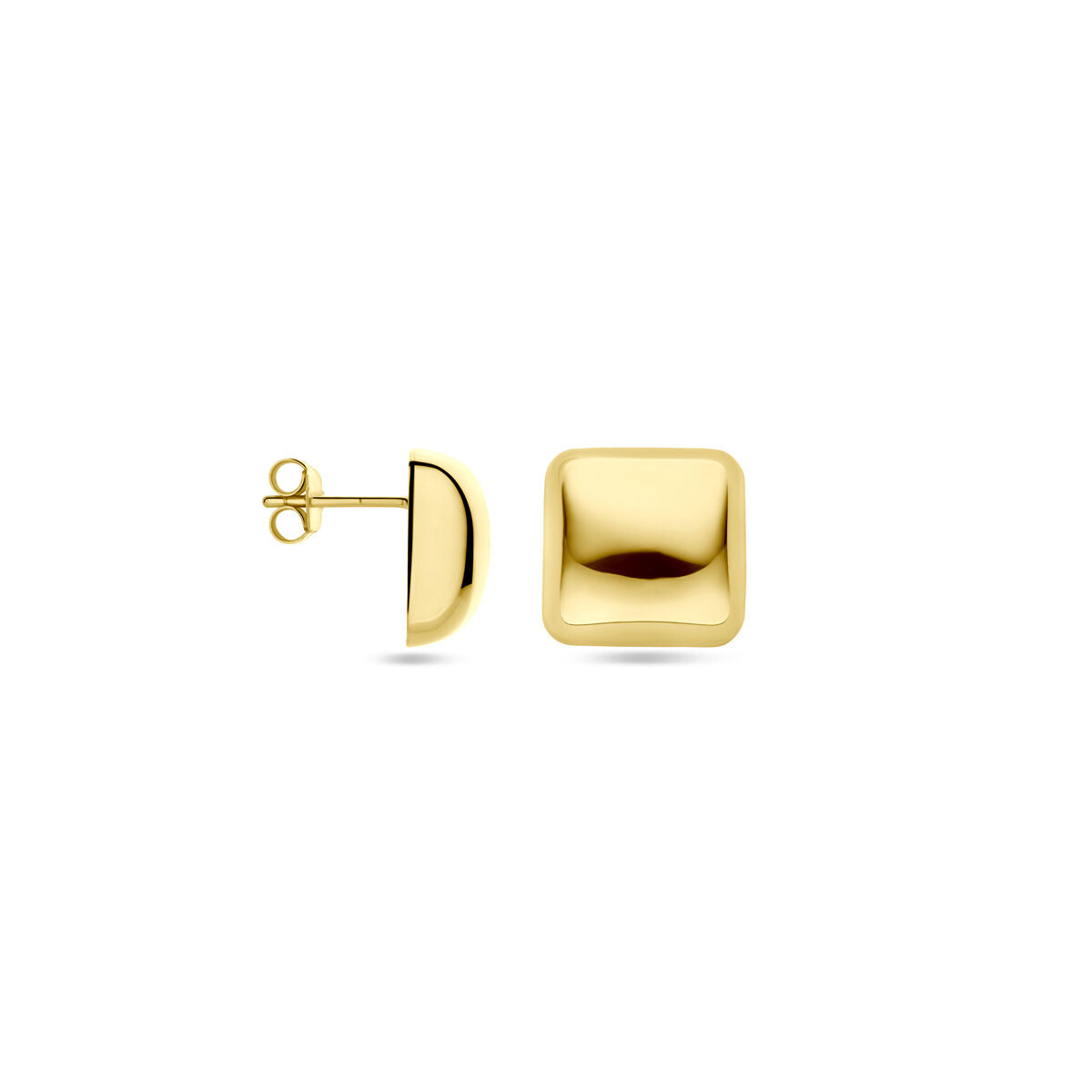 orecchini a bottone 14 mm 1 micron argento placcato (giallo)