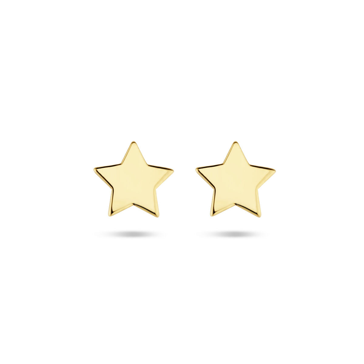 Orecchini a forma di stella in oro giallo 14K.