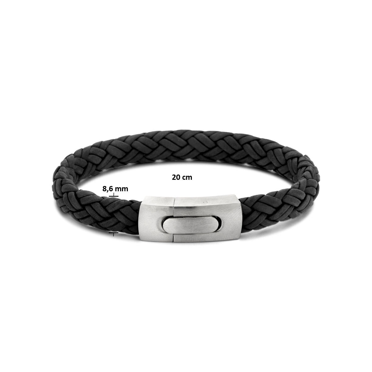 bracciale in pelle 10 mm acciaio inossidabile