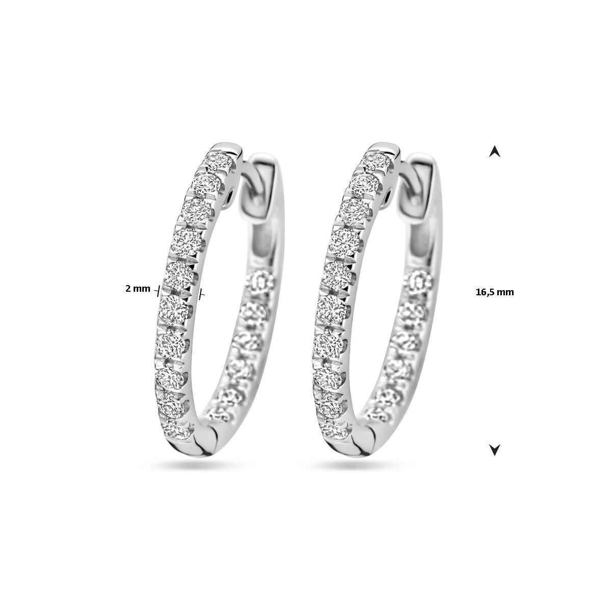 creoli con diamante lab grown 0.46ct (2x 0.23ct) h si oro bianco 14K