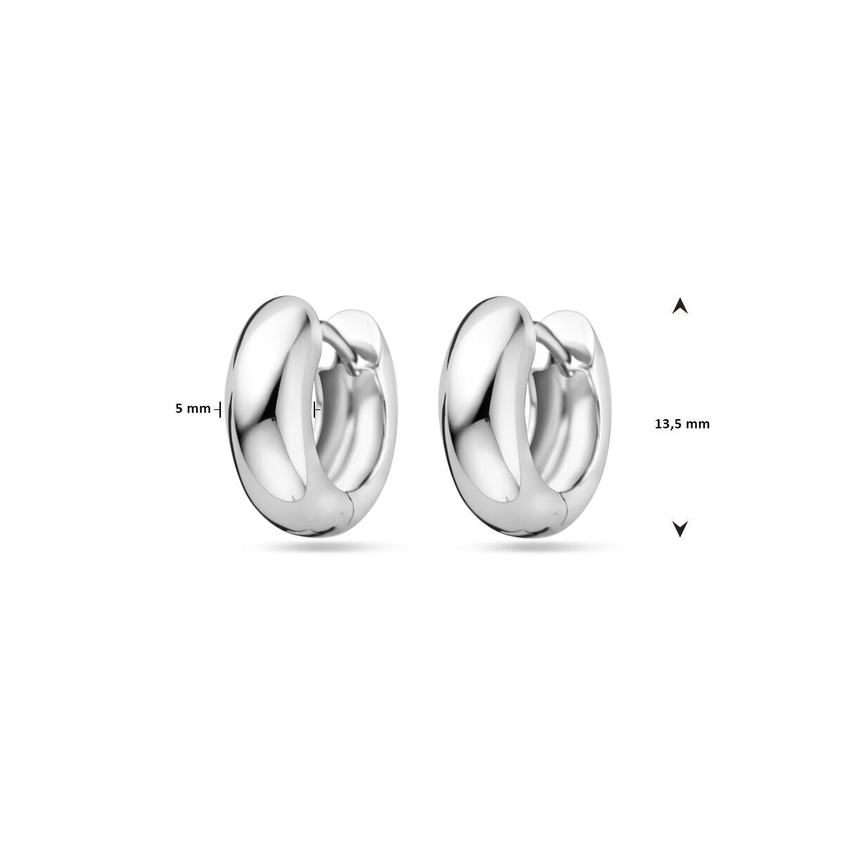 orecchini a cerchio 13,5 mm argento rodiato
