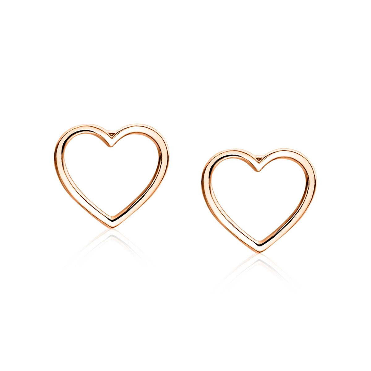 Orecchini a forma di cuore in metallo dorato.