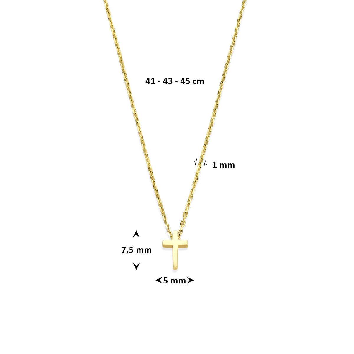 Collana 9k color oro giallo con crocina
