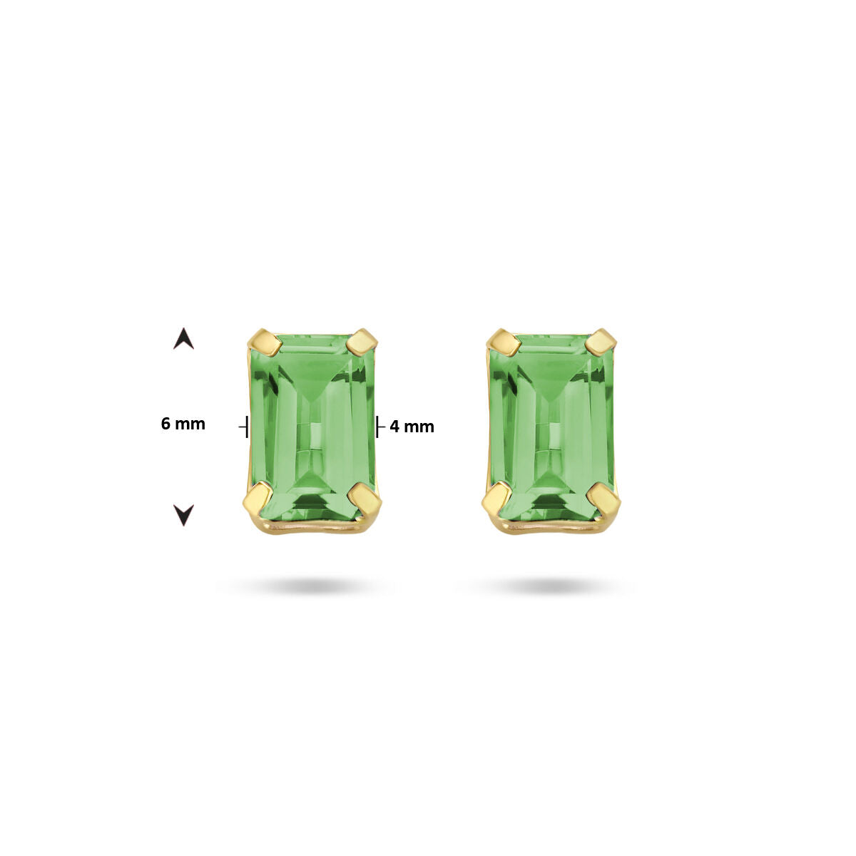 orecchini a bottone agata verde oro giallo 14K
