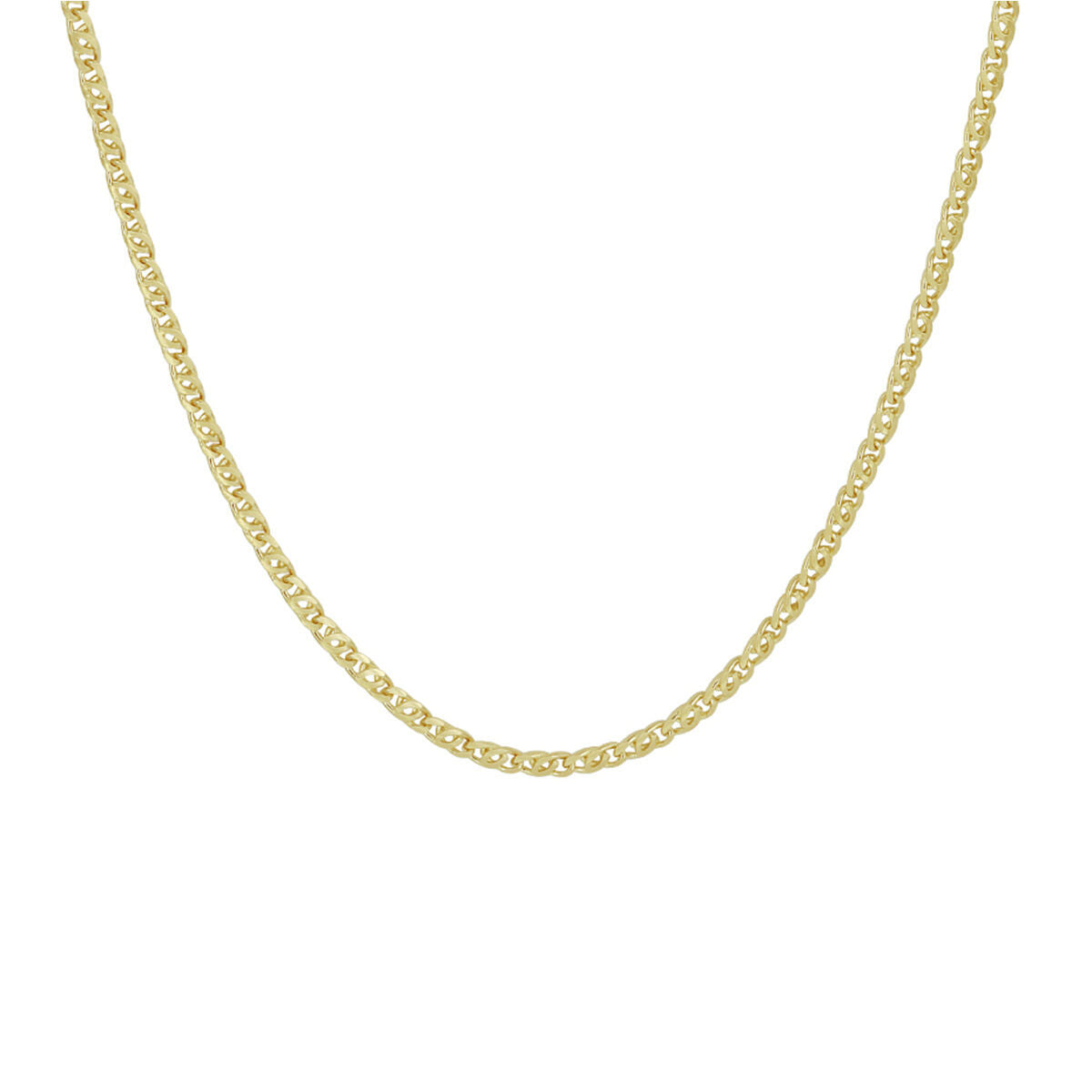Collana in oro giallo 14K con maglia rolò di 1,9 mm e lunghezza di 45 cm.