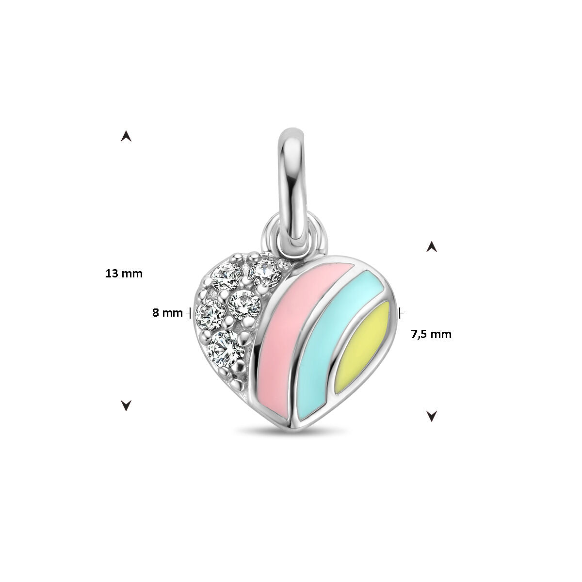 ciondolo cuore e zirconia argento rodiato