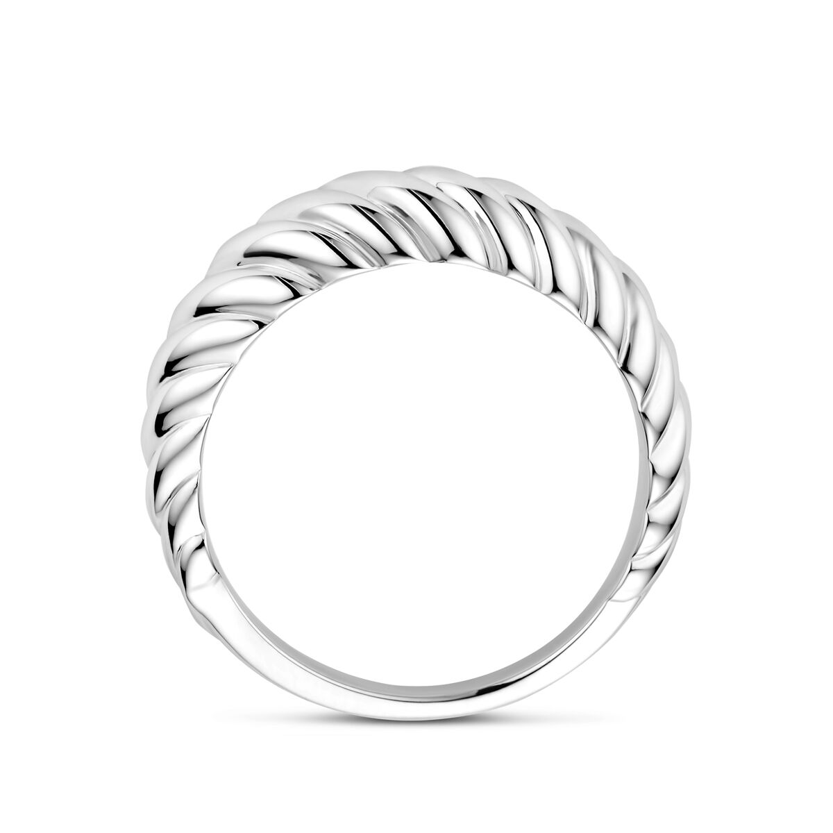 anello massiccio ritorto argento rodiato