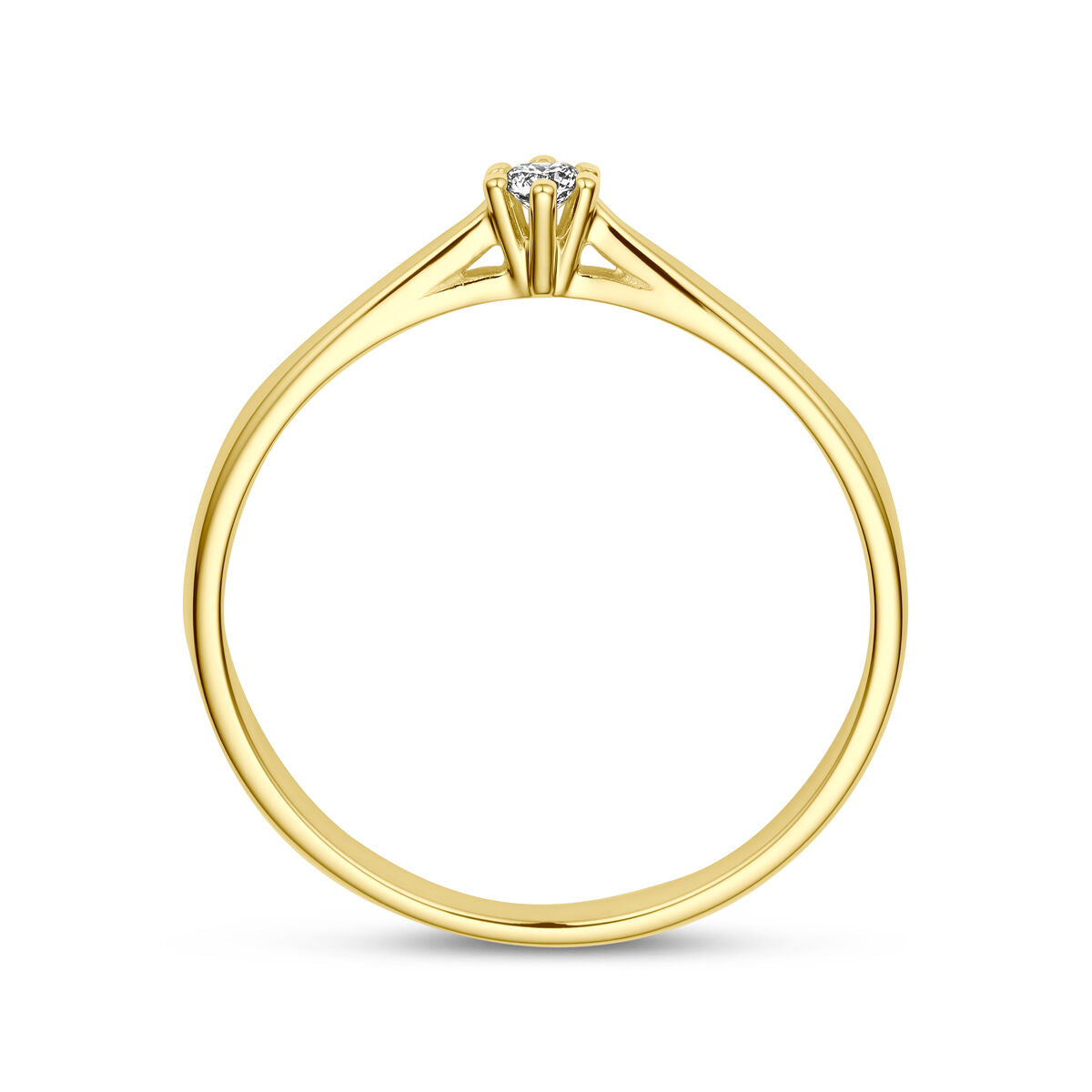 anello diamante 0.05ct h si oro giallo 14K