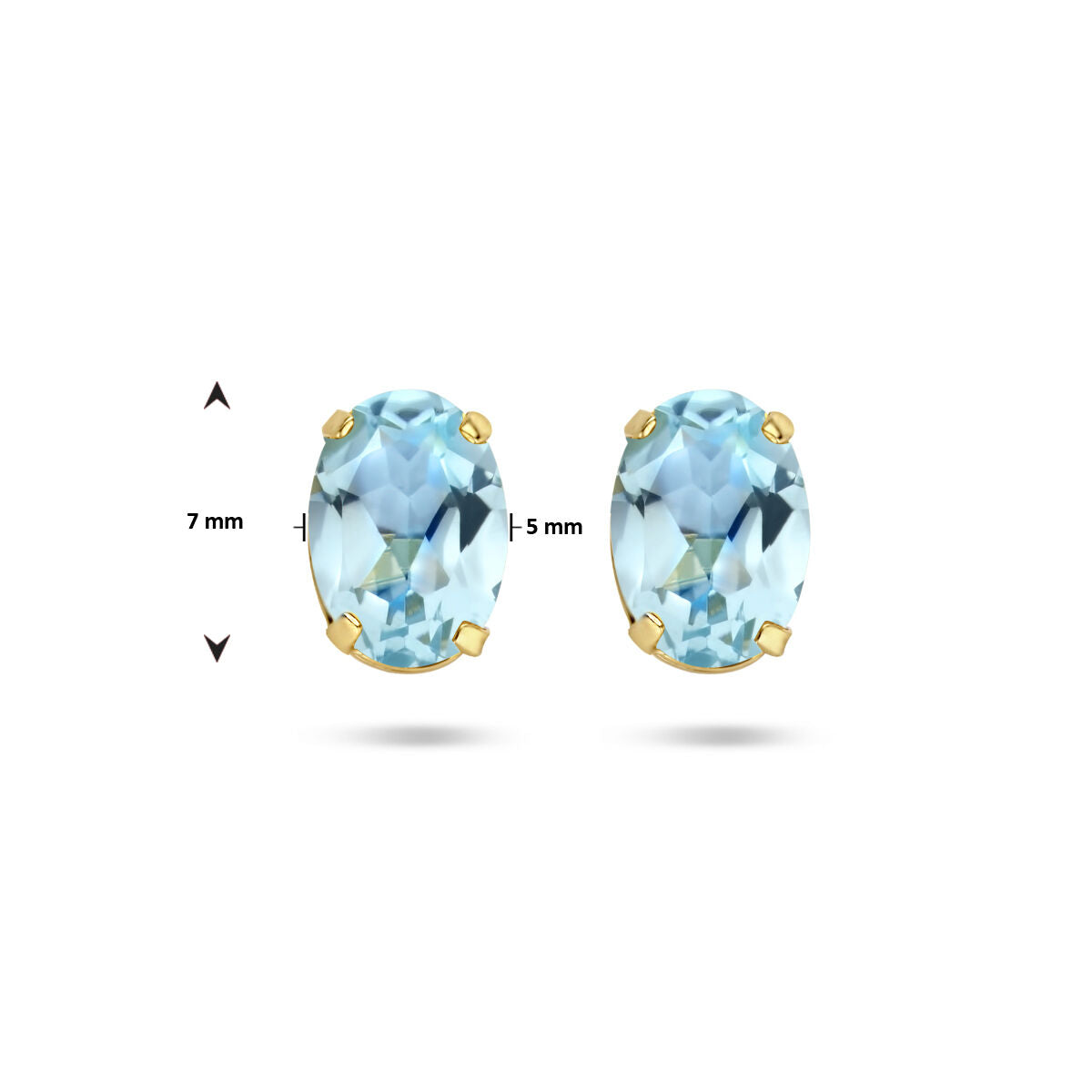 orecchini a lobo topazio blu oro giallo 14K