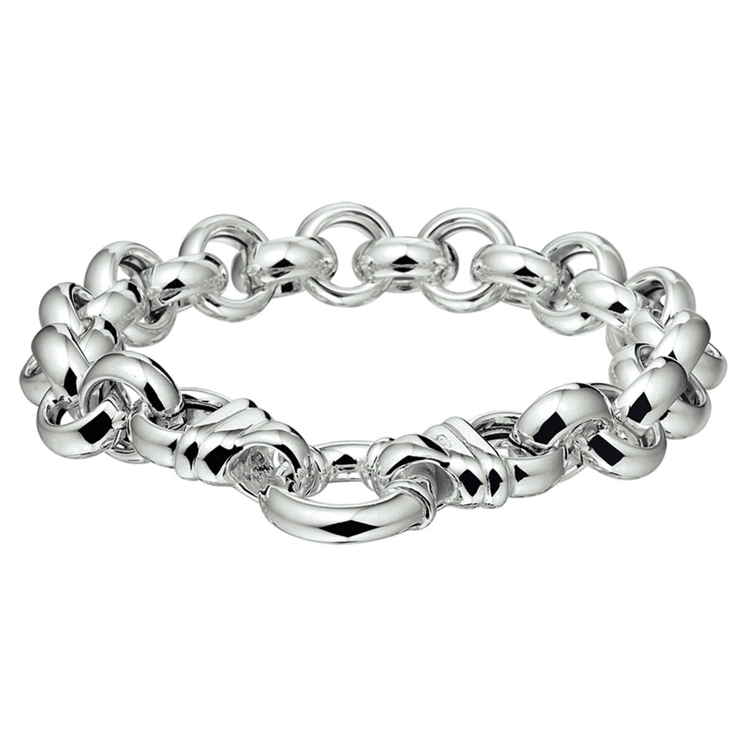 armband jasseron 11 mm met groot springslot zilver wit