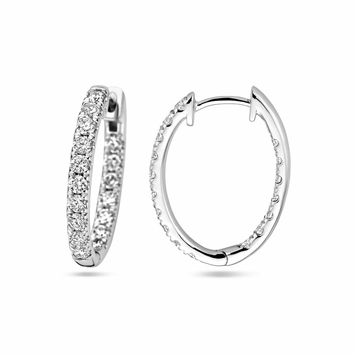 orecchini a clip con diamante lab grown 0.96ct (2x 0.48ct) h si 14K oro bianco